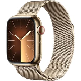 Apple Watch () 2023 GPS + Cellular 45 mm - Rostfreier Stahl Gold - Milanaise Armband Gold