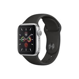 Apple Watch Series 5 (2019) GPS + Cellular 44 mm - Aluminium Silber - Sportarmband Schwarz