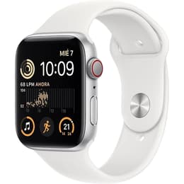 Apple Watch Series SE 2 (2022) GPS + Cellular 44 mm - Aluminium Silber - Sportarmband Weiß