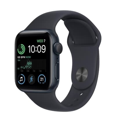 2. Bild von Apple Watch (Series SE) 2022 GPS 44 mm - Aluminium Schwarz - Sportarmband Schwarz