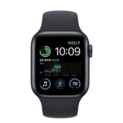 3. Bild von Apple Watch (Series SE) 2022 GPS 44 mm - Aluminium Schwarz - Sportarmband Schwarz