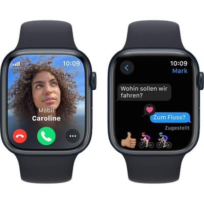 4. Bild von Apple Watch (Series 8) 2023 GPS + Cellular 45 mm - Aluminium Mitternacht - Sportarmband Schwarz