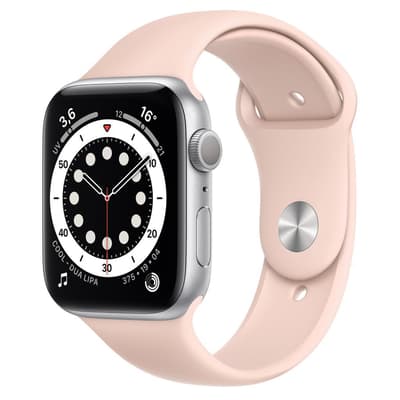 2. Bild von Apple Watch (Series 6) 2019 GPS 44 mm - Aluminium Silber - Sportarmband Sandrosa