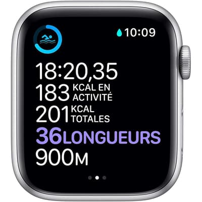 4. Bild von Apple Watch (Series 6) 2019 GPS 44 mm - Aluminium Silber - Sportarmband Sandrosa