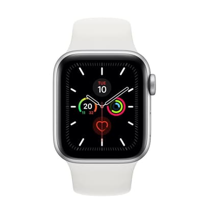 4. Bild von Apple Watch (Series 5) 2019 GPS 40 mm - Aluminium Silber - Sportarmband Weiß