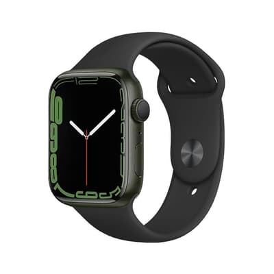 2. Bild von Apple Watch (Series 7) 2021 GPS + Cellular 41 mm - Aluminium Grün - Sportarmband Schwarz