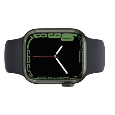 3. Bild von Apple Watch (Series 7) 2021 GPS + Cellular 41 mm - Aluminium Grün - Sportarmband Schwarz